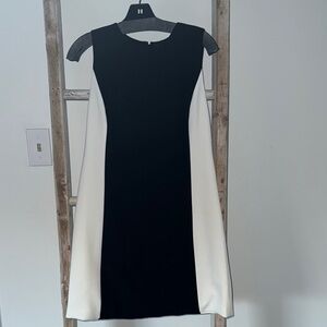 Elegant Black and White Sleeveless Dress